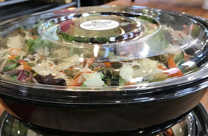 Large Harvest Salad in serving bowl with fresh greens and vegetables
